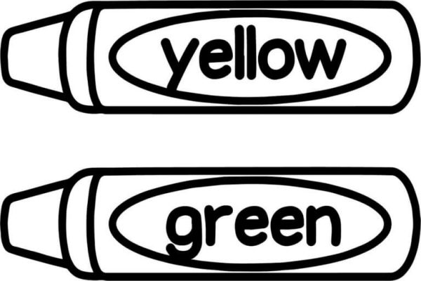 Yellow And Green Crayons